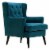Home Square 2 Piece Tufted Velvet Accent Chair Set in French Teal Blue Perspective: back