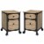 Home Square 2 Piece Wood Mobile Filing Cabinet Set in Milled Mesquite Beige Perspective: back