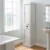 Pemberly Row 2 Drawer Linen Cabinet in Distressed White Perspective: back