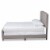 Bowery Hill King Size Grey Upholstered Button Tufted Panel Bed Perspective: back