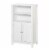 Bathroom Linen Storage Cabinet Freestanding Cupboard w/ Doors, Shelves, White Perspective: back
