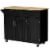 48  Kitchen Island Utility Rolling Cart w/ 2 Storage Drawers & 3 Cabinets, Black Perspective: back