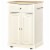 Modern Rolling Kitchen Island Storage Cart w/ Drawer & Adjustable Shelf, White Perspective: back