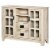 Modern Sideboard Storage Kitchen Cabinet Buffet Server w/ Glass Doors, White Oak Perspective: back