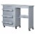 Folding Sewing Table Rolling Utility Work Station & Side Desk w/ Storage Bins Perspective: back