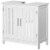 Bathroom Under Sink Cabinet Vanity Unit w/ Adjustable Storage Shelves, White Perspective: back