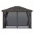 10'x12' Hardtop Gazebo, Mesh, Curtains, Steel Slat Canopy, Outdoor Events, Dark Grey Perspective: back