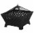 Outdoor Fire Pit Bonfire w/Spark Screen Lid & Poker Backyard Patio, Black Perspective: back
