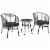 3-Piece Rattan Bistro Outdoor Table & Chairs Furniture Patio Set, Garden, Grey Perspective: back