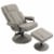 Faux Leather Recliner Chair, Living Room Swivel Chair w/ Ottoman Footrest, Grey Perspective: back