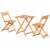 3pc Patio Bistro Set, Folding Garden Furniture, Wooden Chairs, Table, Teak Perspective: back