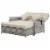 2 PCS Patio Wicker Loveseat Sofa Set Daybed Furniture w/ Storage Ottoman Perspective: back