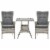 3 PCS Patio Wicker Conversation Recliner Chairs w/ Table Set, for Garden, Deck Perspective: back