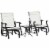2-Person Gliding Rocking Chairs & Bistro Tea Table Garden Swing Seat Patio White Perspective: back