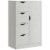 Freestanding Wooden Storage Organizer w/ 4 Drawers & 1 Cabinet w/ Shelf, White Perspective: back