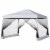 12' x 12' Pop Up Gazebo Foldable Canopy Tent w/ Carry Bag, Mesh Netting, White Perspective: back