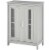 Bathroom Floor Cabinet, Freestanding Linen Cabinet, Storage Cupboard, Grey Perspective: back