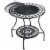 30  Wood Burning Fire Pit & Outdoor Ice Bucket Side Table, Steel, Lid, Mosaic Perspective: back