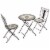 3pc Outdoor Patio Dining Set, 2 Folding Chairs, Table, 8-Pointed Star Mosaic Perspective: back