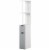 Bathroom Storage Cabinet Slim Freestanding Linen Tower Cabinet w/ Shelf Grey Perspective: back