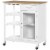 Utility Kitchen Cart Rolling Kitchen Island Storage Trolley w/ Wine Rack, White Perspective: back