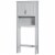 Over The Toilet Storage Cabinet, Double Door Bathroom Organizer w/ Shelf, Grey Perspective: back