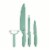 Core Home 4 Piece Color Coated Knives & Vegetable Peeler Set - Green Perspective: back