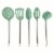 Core Home 5 Piece Classic Utensil Set  - Green Perspective: back