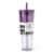Manna™ Axel™ Plastic Tumbler & Straw Set - Purple Perspective: back