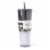 Manna™ Axel™ Plastic Tumbler & Straw Set - Black Perspective: back