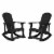 Wood Adirondack Rocking Chair With Rust Resistant Hardware In Black - Set Of 2 Perspective: back