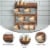 Campbell Wooden Wall Mount 12 Cup Mug Rack Organizer with Upper Storage Shelf and Metal Ha Perspective: back