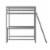 Riley Loft Bed Frame with Desk, Full Size Wooden Bed Frame with Protective Guard Rails & Perspective: back