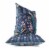 Peacock Paradise Indoor/Outdoor Pillow in Indigo 16x16 Perspective: back