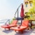 Costway 10FT Patio Offset Hanging Umbrella Easy Tilt Adjustment 8 Ribs Backyard Burgundy Perspective: back