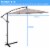 Costway 10' Hanging Umbrella Patio Sun Shade Offset Outdoor Market W/t Cross Base Beige Perspective: back