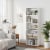 Costway 5-Shelf Storage Bookcase Modern Multi-Functional Display Cabinet Furniture White Perspective: back