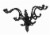 Set of 2 Cast Iron Victorian Style 5 Hook Hat / Coat / Scarf Holders Perspective: back