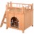 Wooden Pet House Dog Cat Puppy Room Bed Platform Bed Shelter Indoor Outdoor Perspective: back