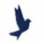 Resin 8  Origami Bird Wall Decor, Navy Perspective: back