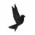 Resin 8  Origami Bird Wall Decor, Black Perspective: back