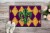 Mardi Gras Fleur de lis Purple Green and Gold Indoor or Outdoor Mat 24x36 Perspective: back
