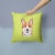 Carolines Treasures  BB1316PW1414 Checkerboard Lime Green Corgi Fabric Decorativ Perspective: back