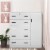 Better Home Products JCF Sofie 5 Drawer Wooden Tall Chest Wardrobe in White Perspective: back