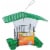 Belle Fleur Hopper Bird Feeder with Suet Holders - Green/Clear Perspective: back