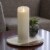Mirage Flameless LED Wax Pillar Candle - Cream Perspective: back