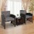 Slickblue 3 Pieces PE Rattan Wicker Furniture Set with Cushion Sofa Coffee Table for Garden Perspective: back