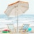 Slickblue 6.5 Feet Beach Umbrella with Sun Shade and Carry Bag without Weight Base Perspective: back