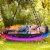 Slickblue 40 inch Saucer Tree Outdoor Round Platform Swing with Pillow and Handle-Multicolor Perspective: back