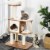 Slickblue 46 Inch Wooden Cat Activity Tree with Platform and Cushions for Cats and Kittens Perspective: back
